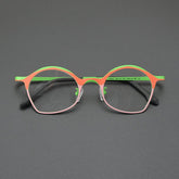Eka Vintage Titanium Glasses Frame Geometric Frames Southood Red Pink